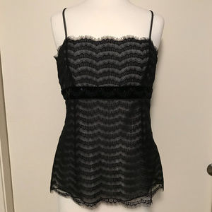 Ann Taylor black lace evening top